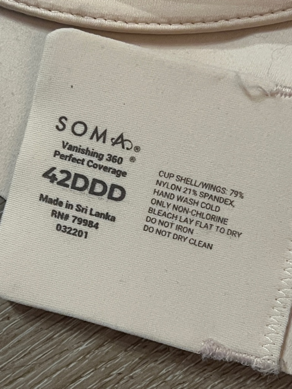 Soma - Vanishing 360 Perfect Coverage Bra with Underwire Support, NEW WITH TAGS - Picture 5 of 7